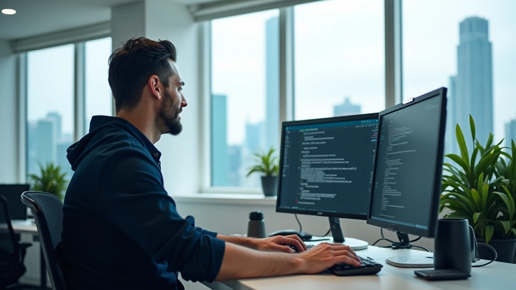 GridFlow Design Limited workspace with modern design tools and Hong Kong city view